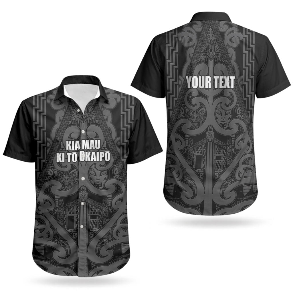 Maori Language Week Personalised Couples Matching Summer Maxi Dress and Hawaiian Shirt Kia Mau Ki To Ukaipo Grey Color