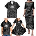 Maori Language Week Personalised Family Matching Puletasi and Hawaiian Shirt Kia Mau Ki To Ukaipo Grey Color
