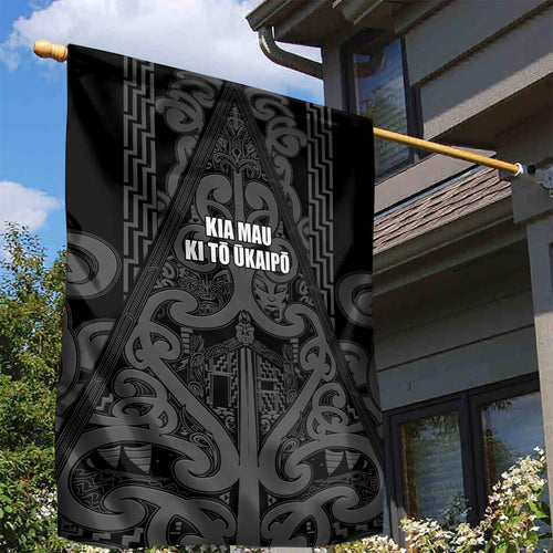 Maori Language Week Garden Flag Kia Mau Ki To Ukaipo Grey Color