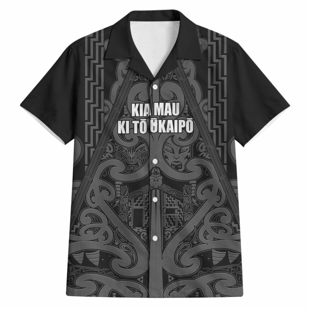 Maori Language Week Personalised Hawaiian Shirt Kia Mau Ki To Ukaipo Grey Color
