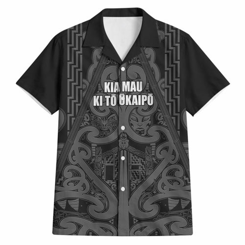 Maori Language Week Personalised Hawaiian Shirt Kia Mau Ki To Ukaipo Grey Color