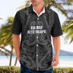 Maori Language Week Personalised Hawaiian Shirt Kia Mau Ki To Ukaipo Grey Color