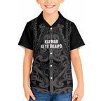 Maori Language Week Personalised Hawaiian Shirt Kia Mau Ki To Ukaipo Grey Color