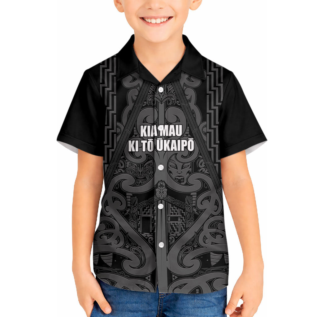 Maori Language Week Personalised Hawaiian Shirt Kia Mau Ki To Ukaipo Grey Color