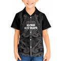 Maori Language Week Personalised Kid Hawaiian Shirt Kia Mau Ki To Ukaipo Grey Color