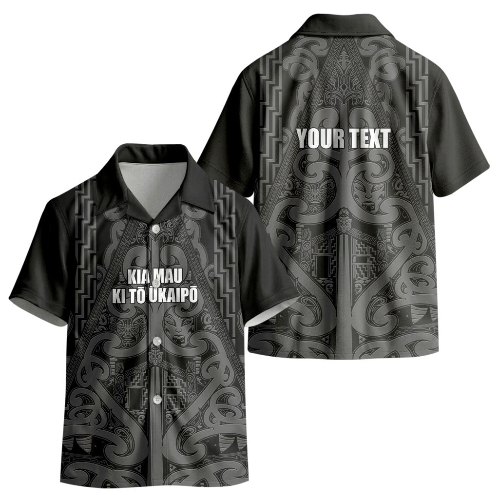 Maori Language Week Personalised Kid Hawaiian Shirt Kia Mau Ki To Ukaipo Grey Color