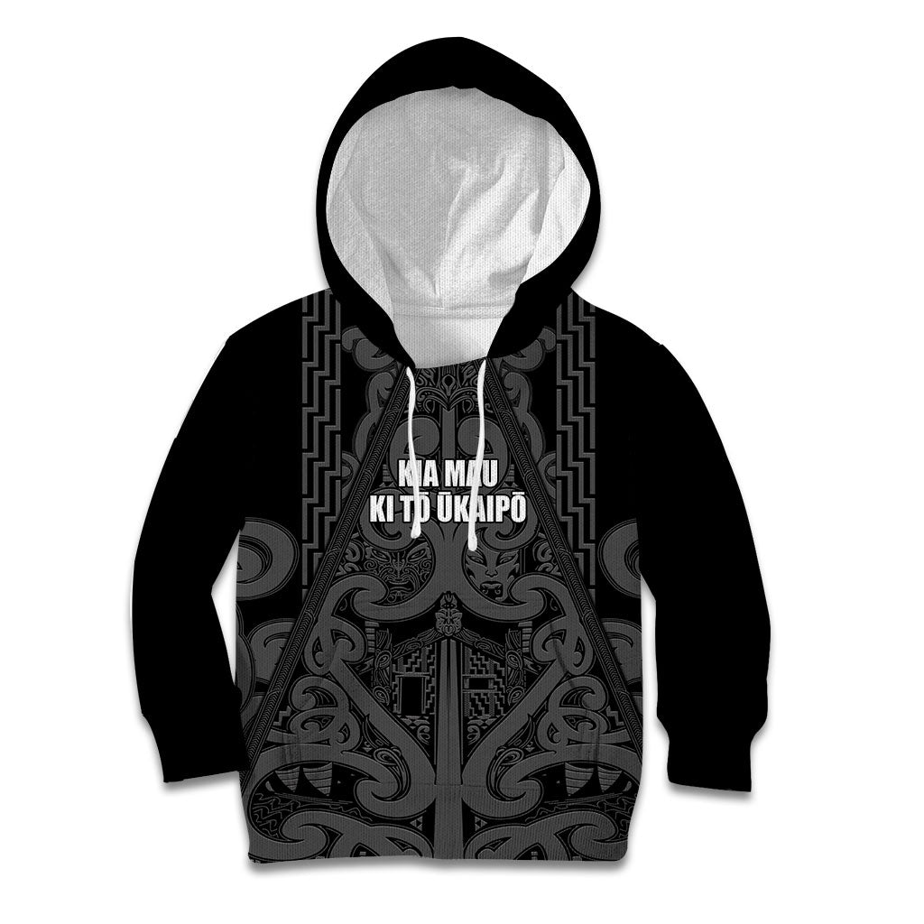 Maori Language Week Personalised Kid Hoodie Kia Mau Ki To Ukaipo Grey Color