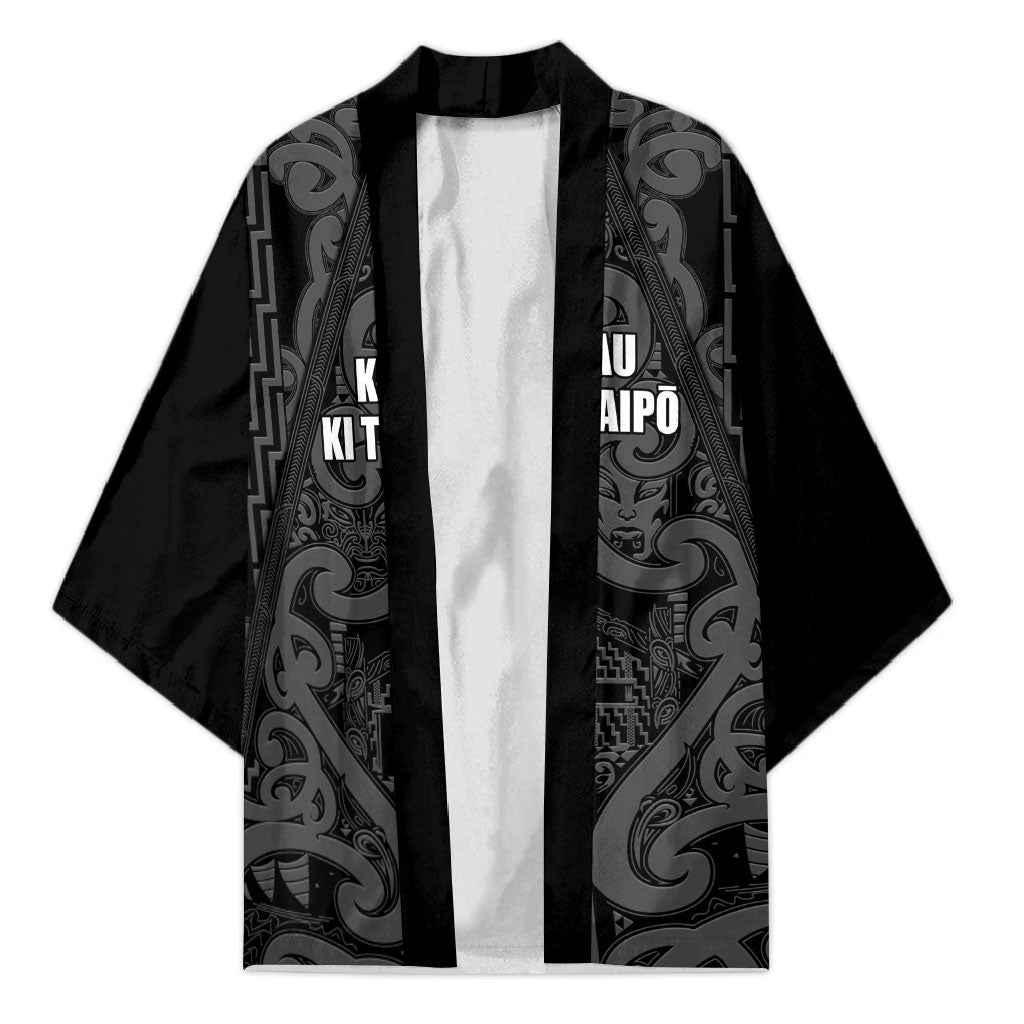 Maori Language Week Personalised Kimono Kia Mau Ki To Ukaipo Grey Color