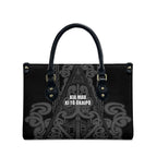 Maori Language Week Leather Bag Kia Mau Ki To Ukaipo Grey Color