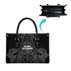 Maori Language Week Leather Bag Kia Mau Ki To Ukaipo Grey Color