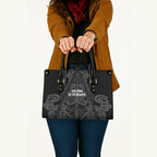 Maori Language Week Leather Bag Kia Mau Ki To Ukaipo Grey Color