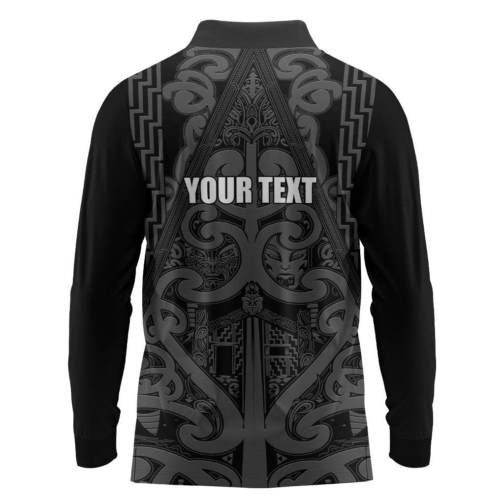 Maori Language Week Personalised Long Sleeve Polo Shirt Kia Mau Ki To Ukaipo Grey Color