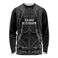 Maori Language Week Personalised Long Sleeve Shirt Kia Mau Ki To Ukaipo Grey Color