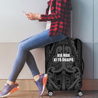 Maori Language Week Luggage Cover Kia Mau Ki To Ukaipo Grey Color