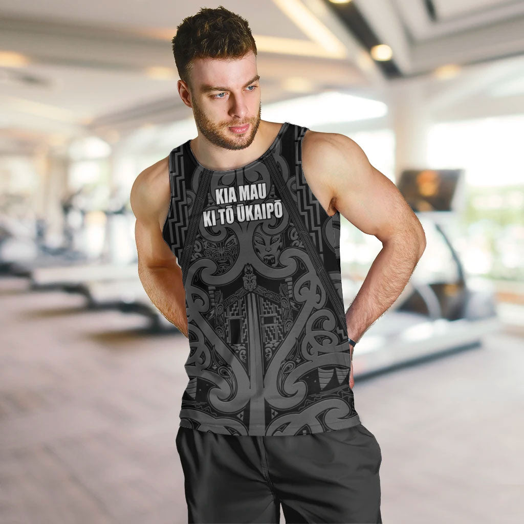 Maori Language Week Personalised Men Tank Top Kia Mau Ki To Ukaipo Grey Color