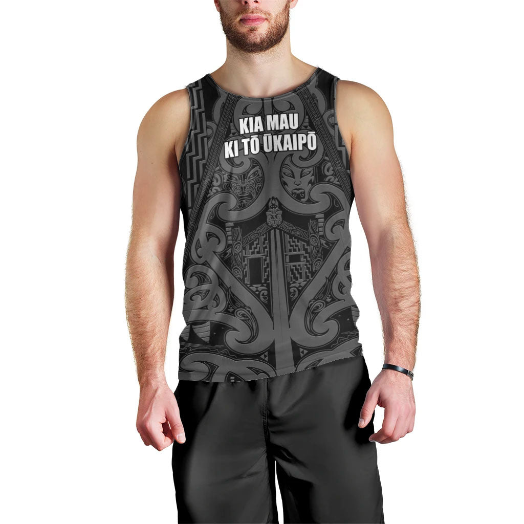 Maori Language Week Personalised Men Tank Top Kia Mau Ki To Ukaipo Grey Color