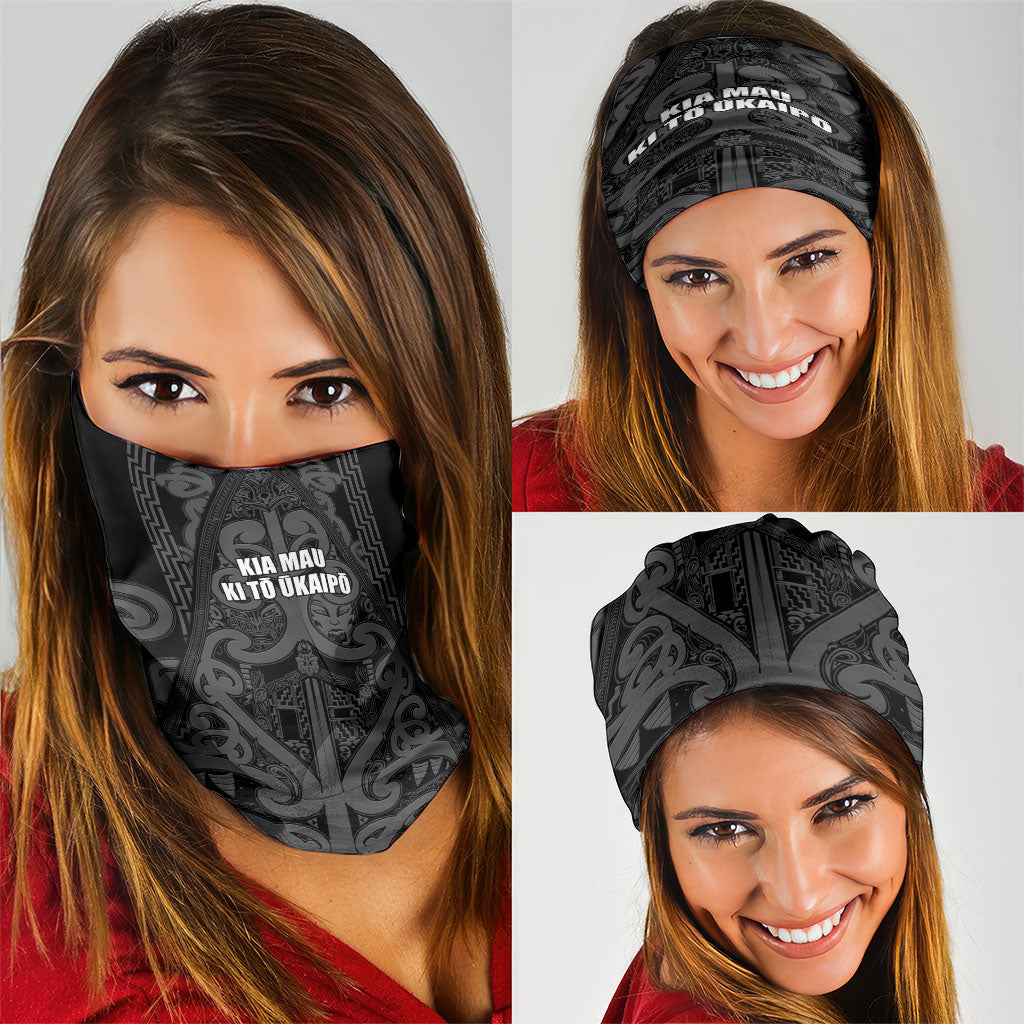 Maori Language Week Neck Gaiter Kia Mau Ki To Ukaipo Grey Color