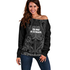 Maori Language Week Personalised Off Shoulder Sweater Kia Mau Ki To Ukaipo Grey Color
