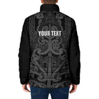 Maori Language Week Personalised Padded Jacket Kia Mau Ki To Ukaipo Grey Color