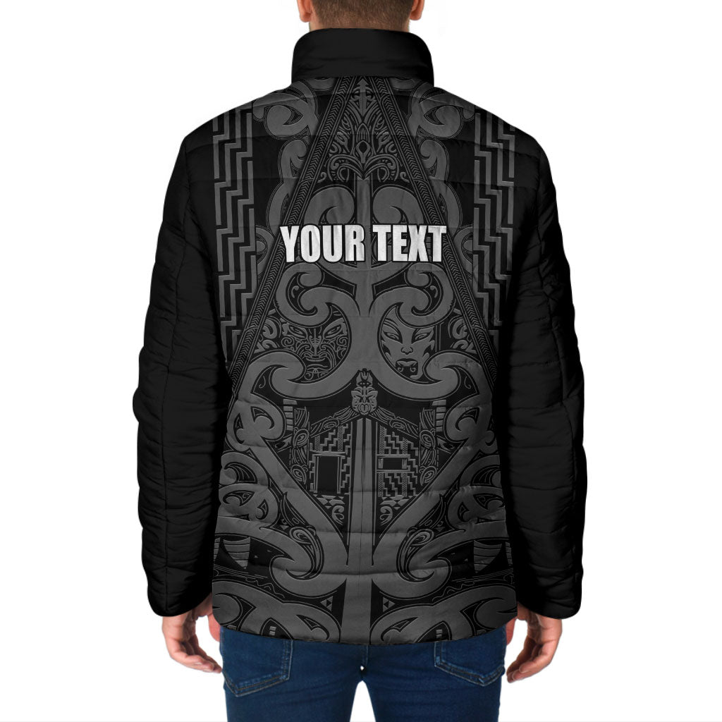 Maori Language Week Personalised Padded Jacket Kia Mau Ki To Ukaipo Grey Color