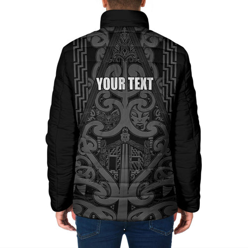 Maori Language Week Personalised Padded Jacket Kia Mau Ki To Ukaipo Grey Color