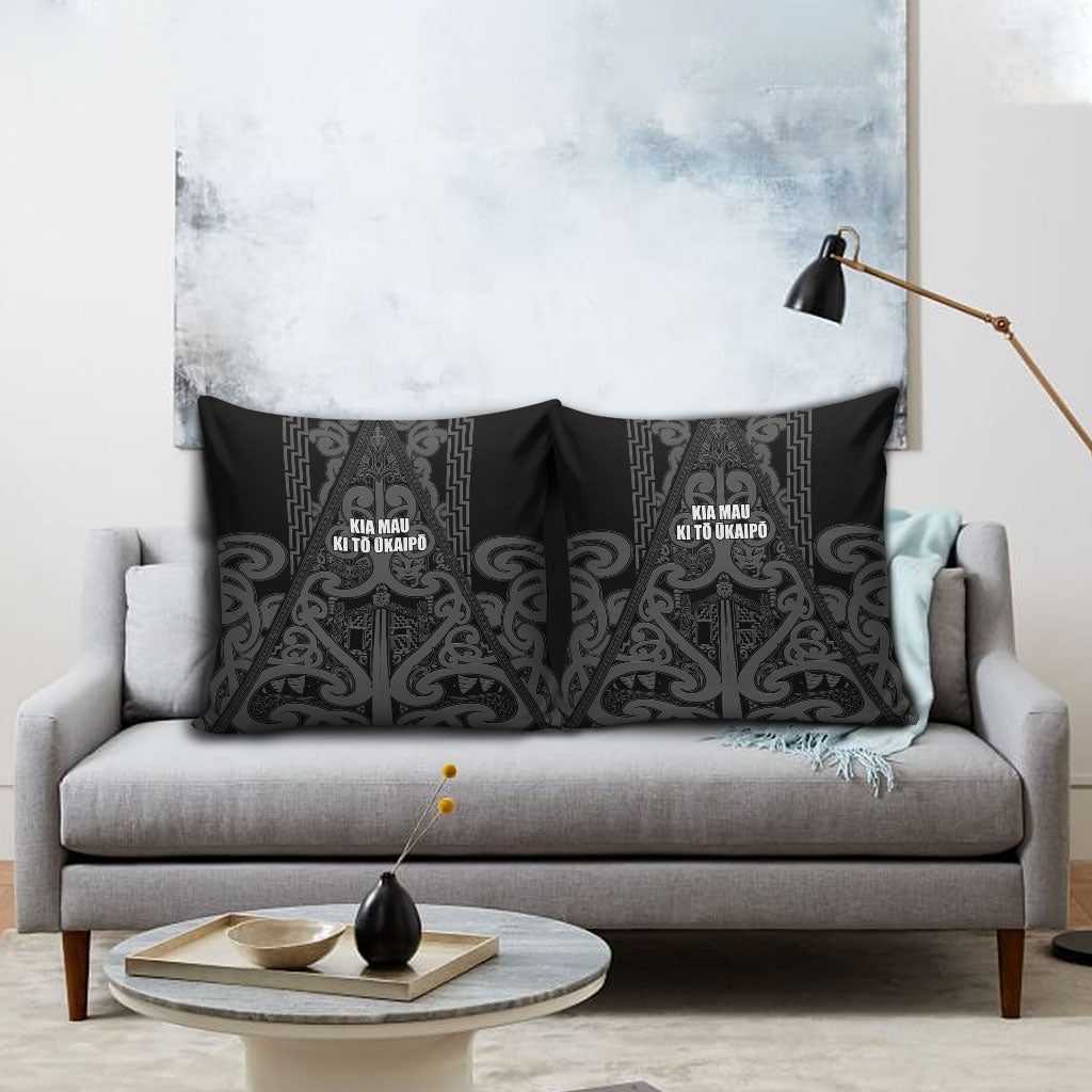 Maori Language Week Pillow Cover Kia Mau Ki To Ukaipo Grey Color