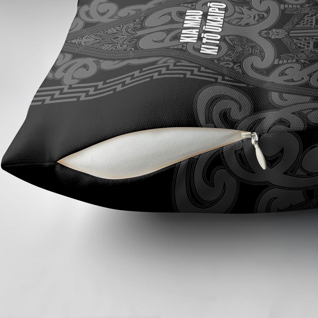 Maori Language Week Pillow Cover Kia Mau Ki To Ukaipo Grey Color