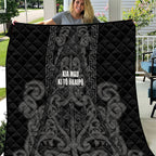 Maori Language Week Quilt Kia Mau Ki To Ukaipo Grey Color