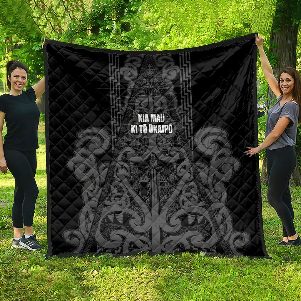 Maori Language Week Quilt Kia Mau Ki To Ukaipo Grey Color