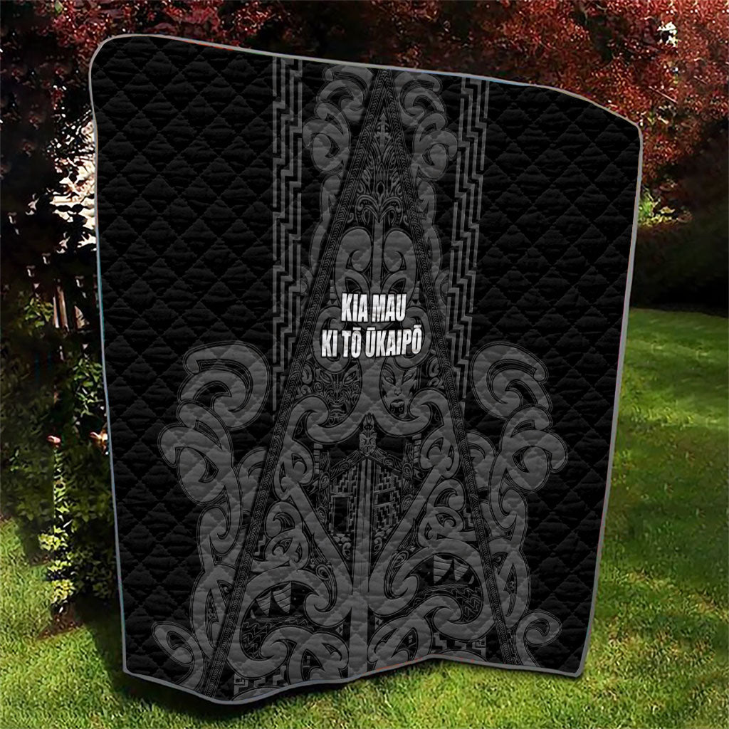 Maori Language Week Quilt Kia Mau Ki To Ukaipo Grey Color