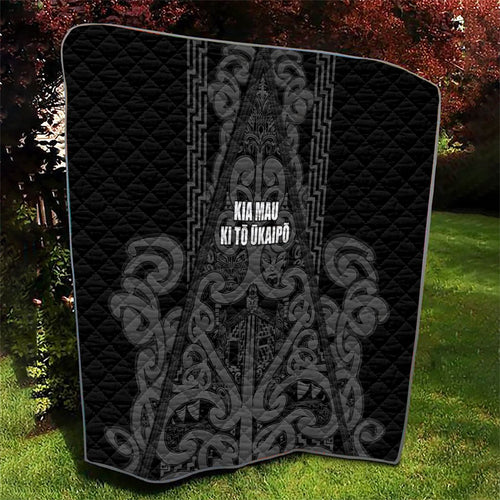 Maori Language Week Quilt Kia Mau Ki To Ukaipo Grey Color
