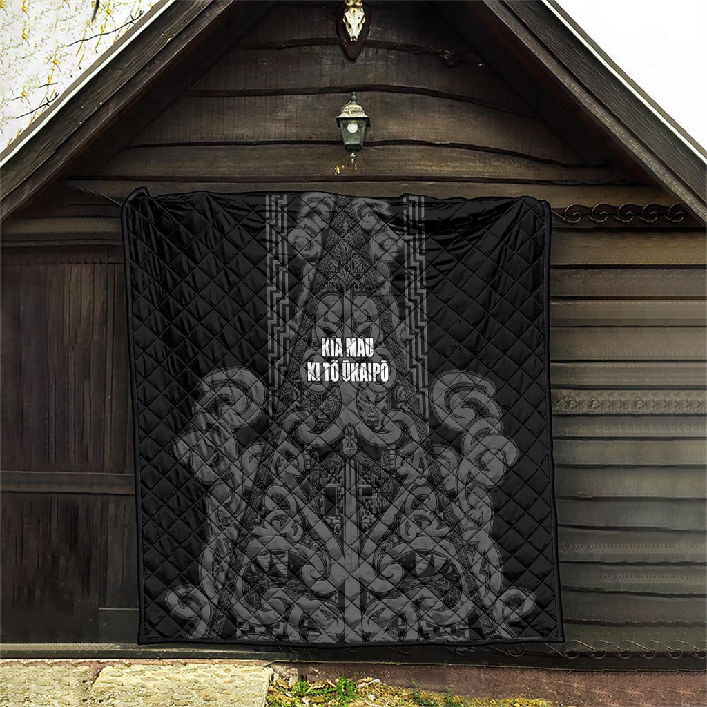 Maori Language Week Quilt Kia Mau Ki To Ukaipo Grey Color