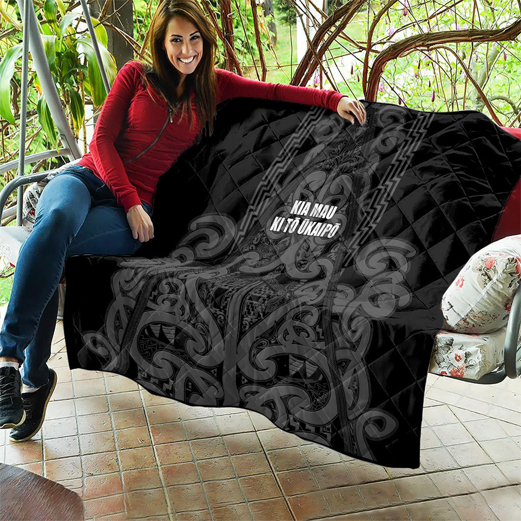 Maori Language Week Quilt Kia Mau Ki To Ukaipo Grey Color