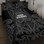 Maori Language Week Quilt Bed Set Kia Mau Ki To Ukaipo Grey Color