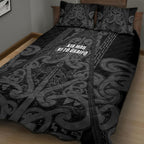 Maori Language Week Quilt Bed Set Kia Mau Ki To Ukaipo Grey Color