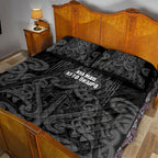 Maori Language Week Quilt Bed Set Kia Mau Ki To Ukaipo Grey Color