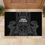 Maori Language Week Rubber Doormat Kia Mau Ki To Ukaipo Grey Color