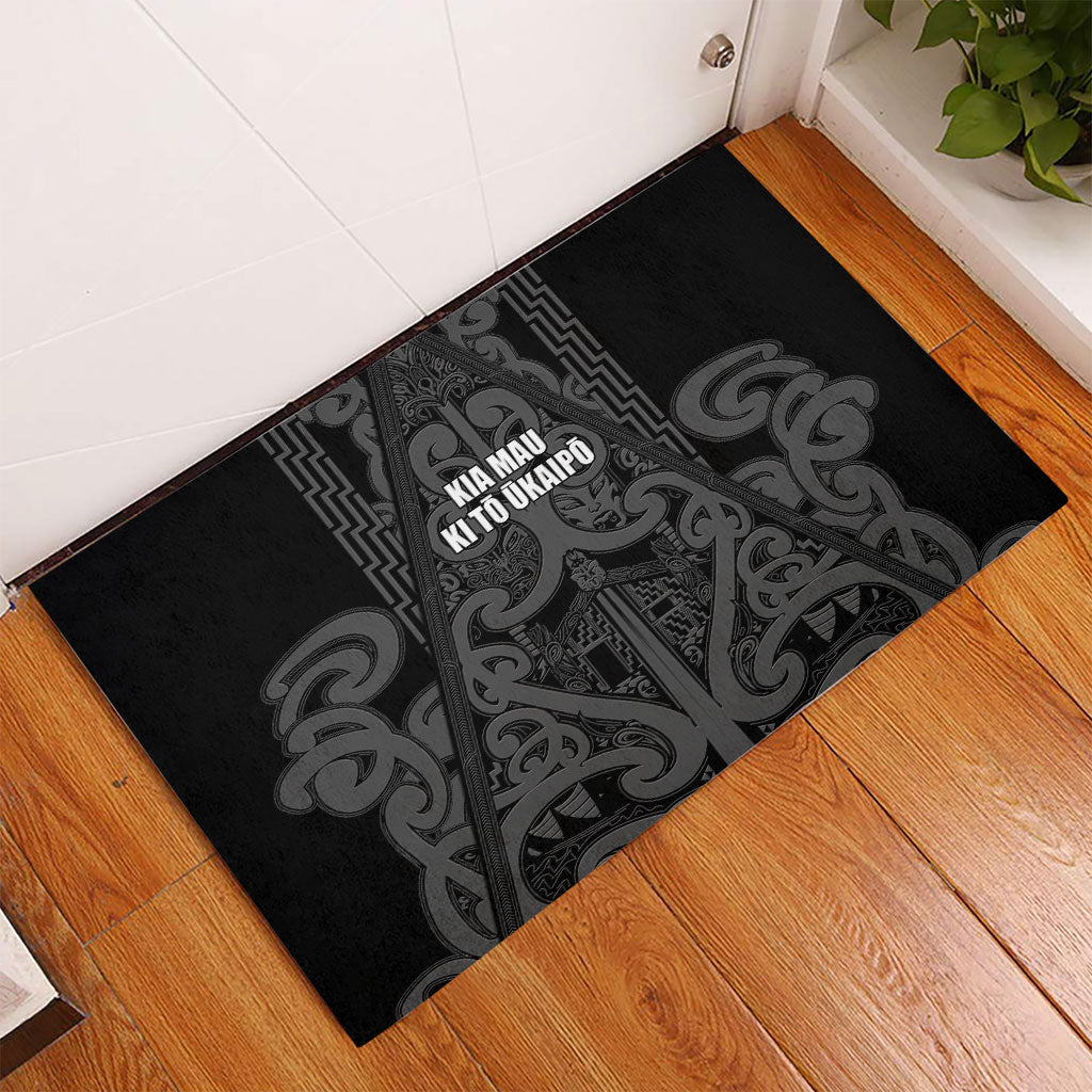 Maori Language Week Rubber Doormat Kia Mau Ki To Ukaipo Grey Color
