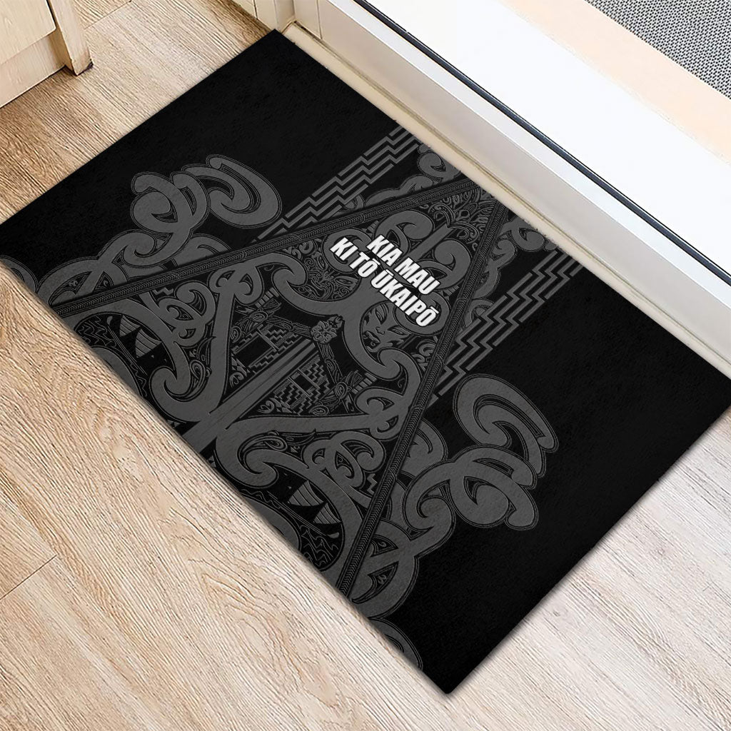 Maori Language Week Rubber Doormat Kia Mau Ki To Ukaipo Grey Color