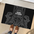 Maori Language Week Rubber Doormat Kia Mau Ki To Ukaipo Grey Color