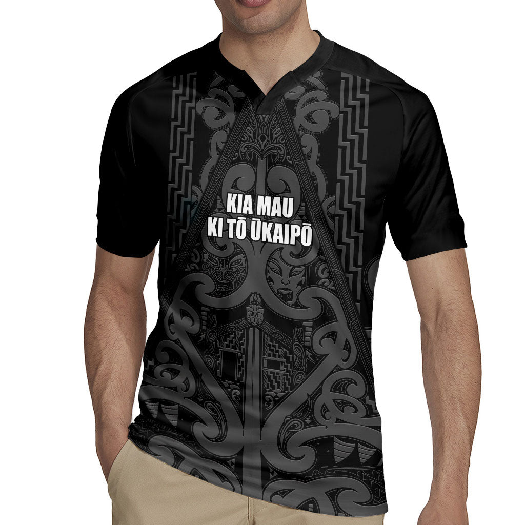 Maori Language Week Personalised Rugby Jersey Kia Mau Ki To Ukaipo Grey Color
