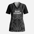 Maori Language Week Personalised Scrub Top Kia Mau Ki To Ukaipo Grey Color
