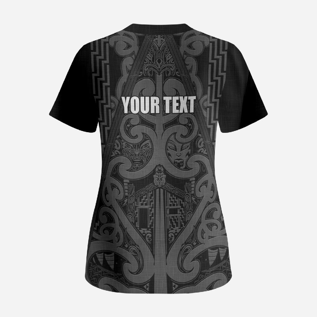 Maori Language Week Personalised Scrub Top Kia Mau Ki To Ukaipo Grey Color