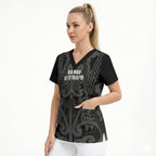 Maori Language Week Personalised Scrub Top Kia Mau Ki To Ukaipo Grey Color