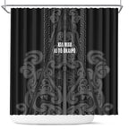 Maori Language Week Shower Curtain Kia Mau Ki To Ukaipo Grey Color