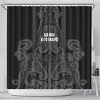 Maori Language Week Shower Curtain Kia Mau Ki To Ukaipo Grey Color