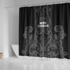 Maori Language Week Shower Curtain Kia Mau Ki To Ukaipo Grey Color