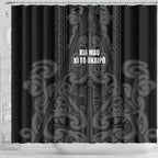 Maori Language Week Shower Curtain Kia Mau Ki To Ukaipo Grey Color