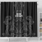 Maori Language Week Shower Curtain Kia Mau Ki To Ukaipo Grey Color