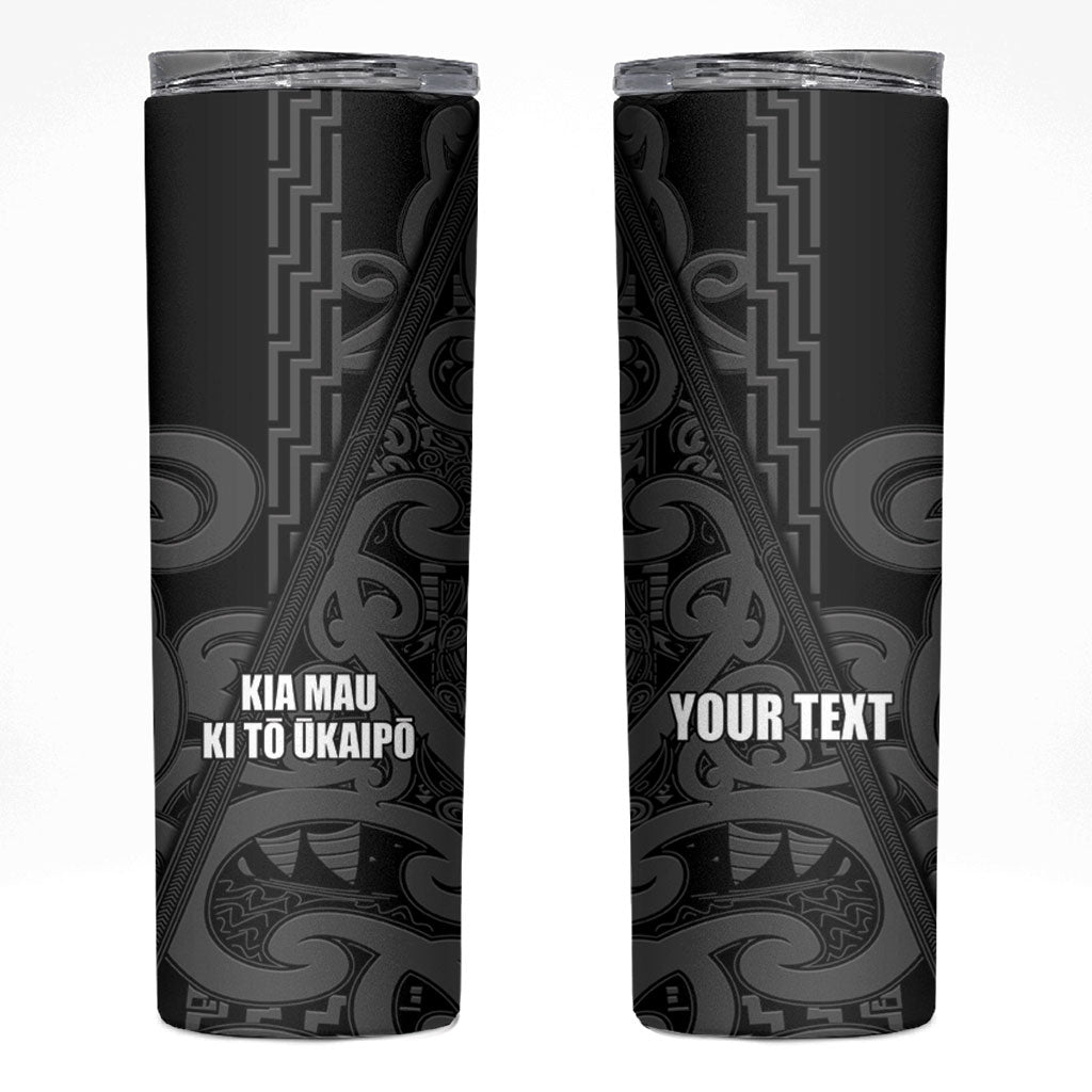 Maori Language Week Personalised Skinny Tumbler Kia Mau Ki To Ukaipo Grey Color